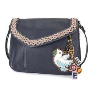 Braided Boho Crossbody - Charming Charms Dove+PEACE - navy