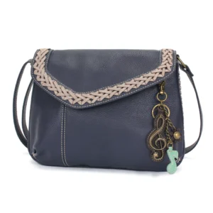 Braided Boho Crossbody - Metal Charming Clef  - navy