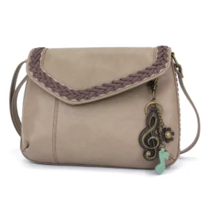 Braided Boho Crossbody - Metal Charming Clef - warm gray