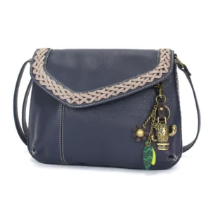 Braided Boho Crossbody - Metal Charming Cactus - navy