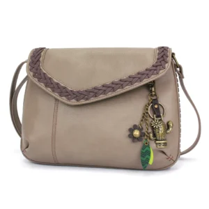 Braided Boho Crossbody - Metal Charming Cactus - warm gray