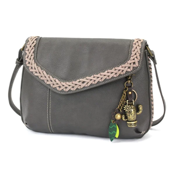 Braided Boho Crossbody - Metal Charming Cactus - ink