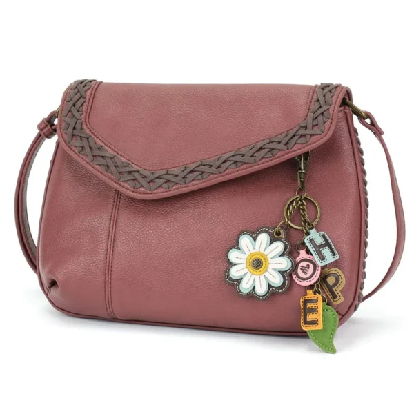 Braided Boho Crossbody - Charming Charms Daisy+HOPE - berry