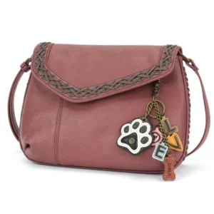Braided Boho Crossbody - Charming Charms Dove+PEACE - berry