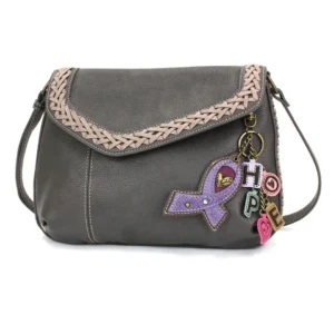 Braided Boho Crossbody - Charming Charms Lavender Ribbon - ink