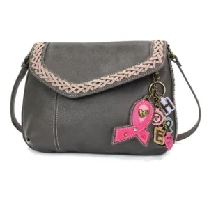 Braided Boho Crossbody - Charming Charms Pink Ribbon - ink