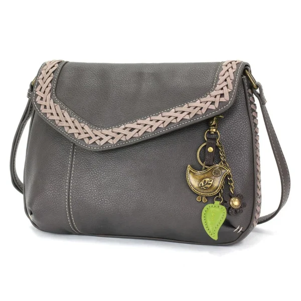 Braided Boho Crossbody - Metal Charming Bird - ink