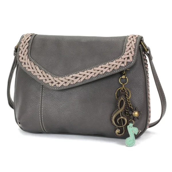 Braided Boho Crossbody - Metal Charming Clef  - ink