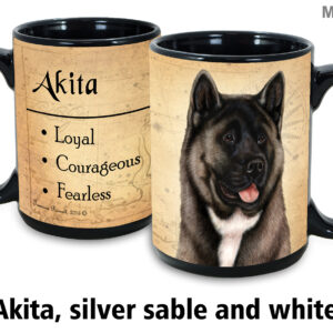 Akita, silver sable and white Mug
