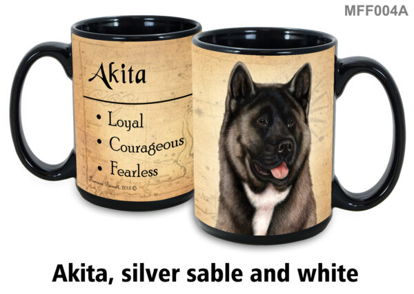 Akita, silver sable and white Mug